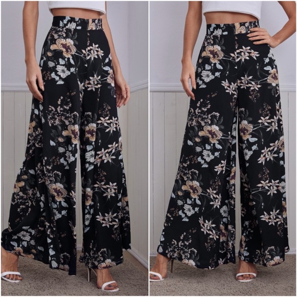 BellanBlue Pants - Boho Floral print palazzo wide leg zipper pants